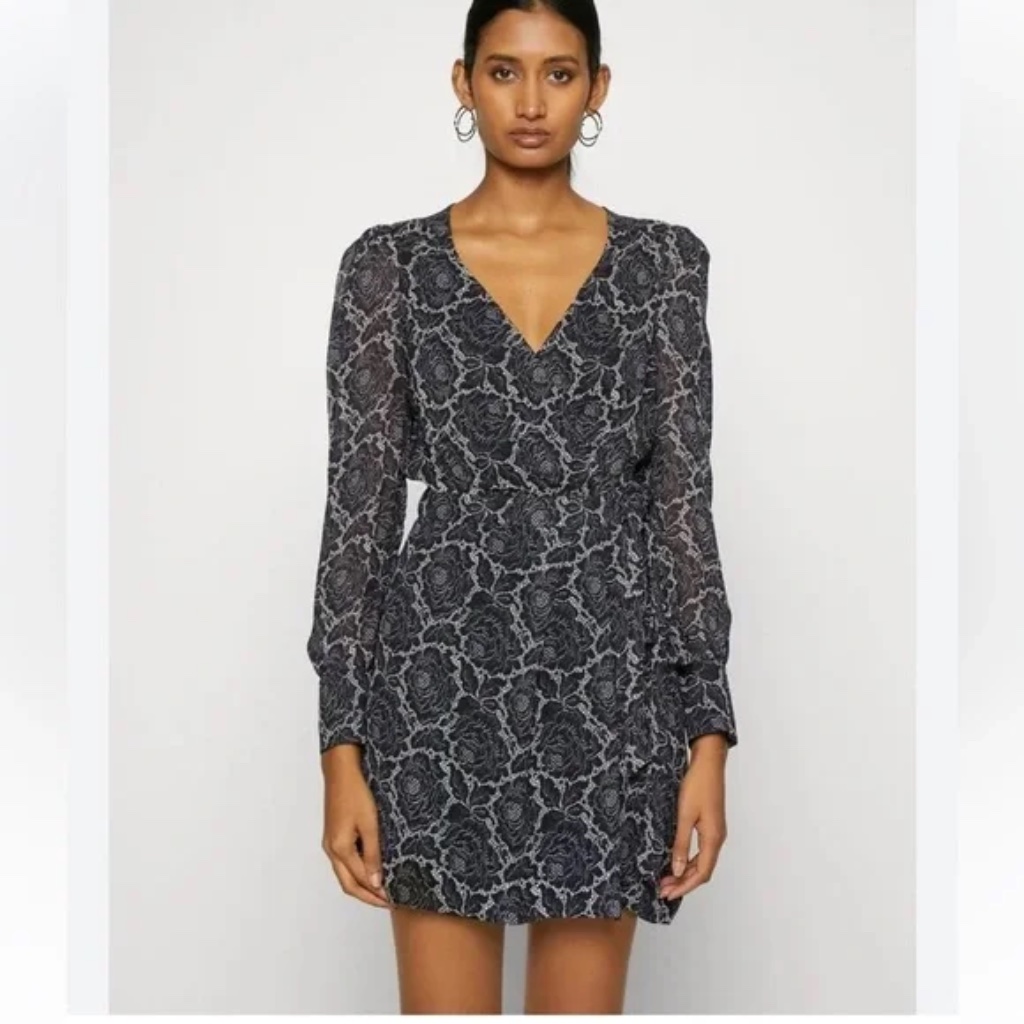 The Kooples Lace Roses Wrap Dress Size 1 (Us 4) Nwt
